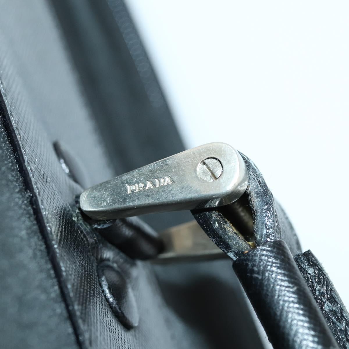 PRADA Carry Bag Nylon Black Silver Auth bs32877
