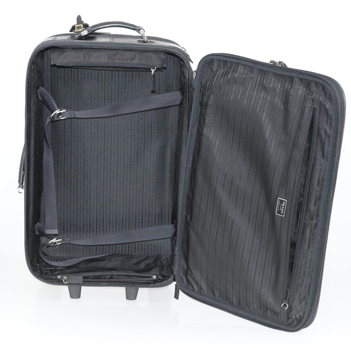 PRADA Carry Bag Nylon Black Silver Auth bs32877