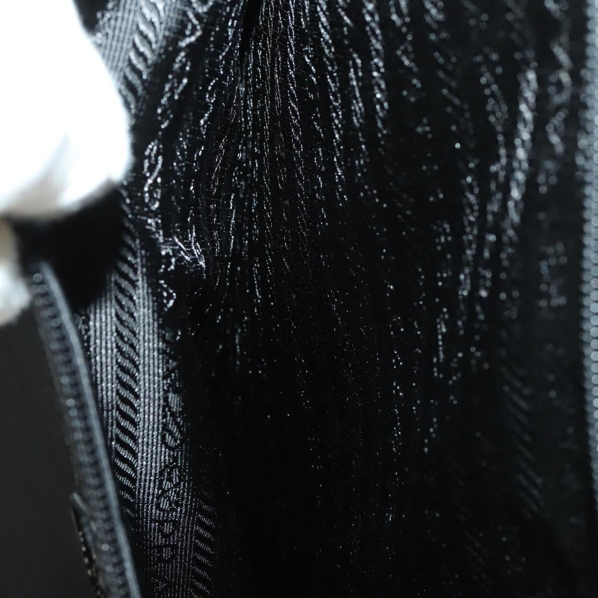 PRADA Carry Bag Nylon Black Silver Auth bs32877