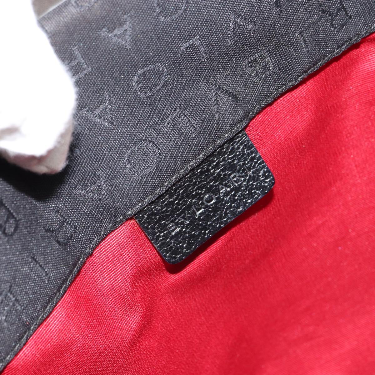 BVLGARI Tote Bag Canvas Black Silver Auth bs32879