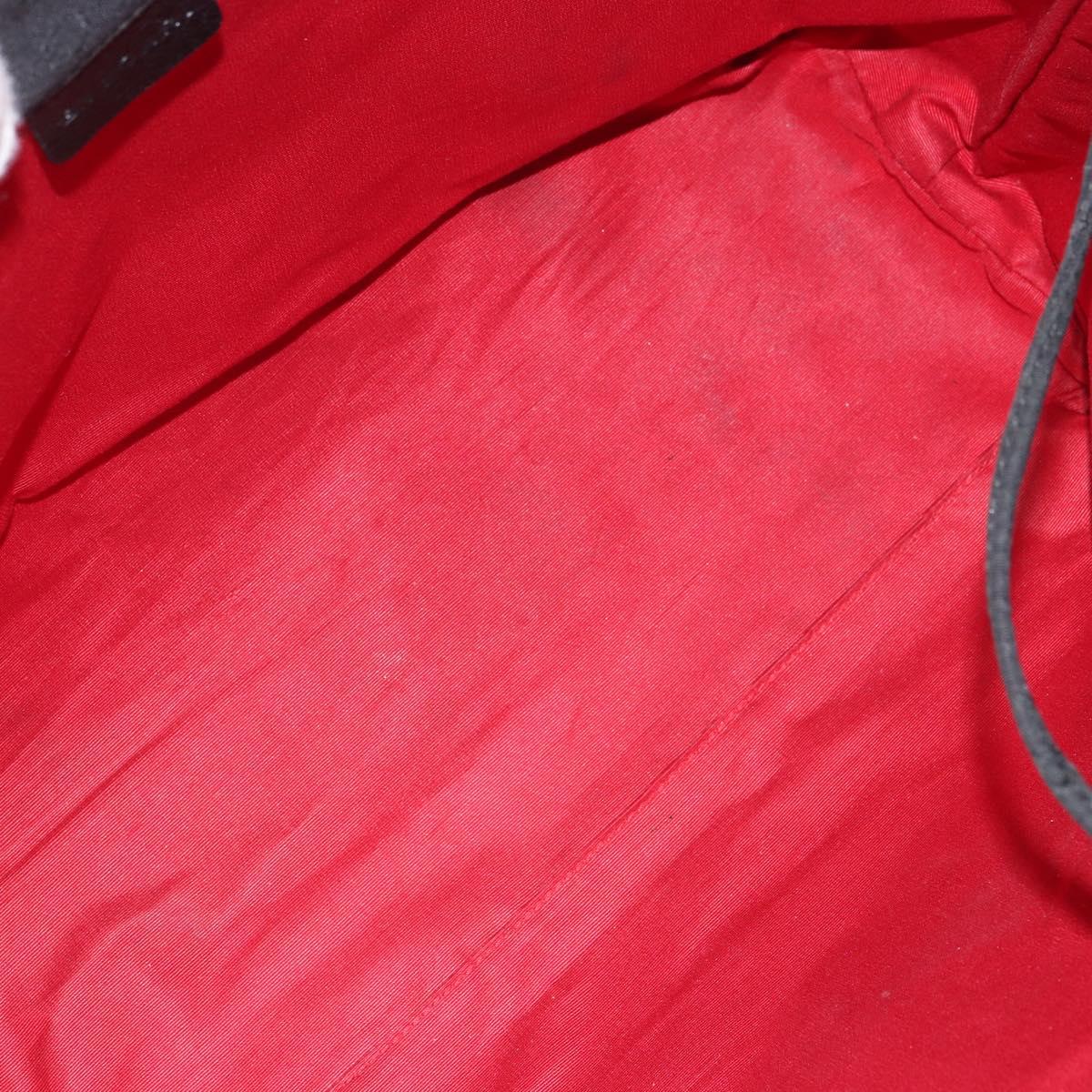 BVLGARI Tote Bag Canvas Black Silver Auth bs32879