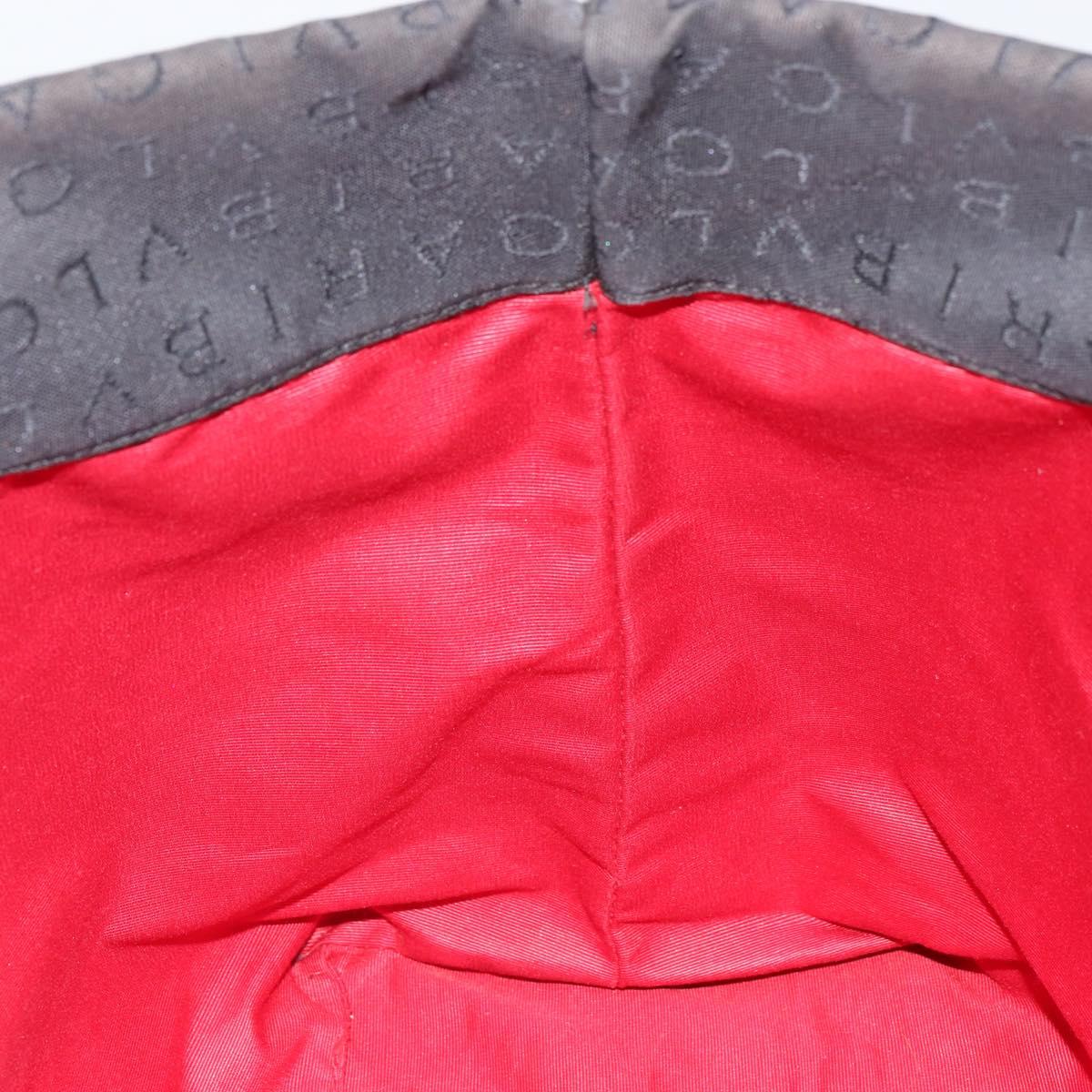 BVLGARI Tote Bag Canvas Black Silver Auth bs32879