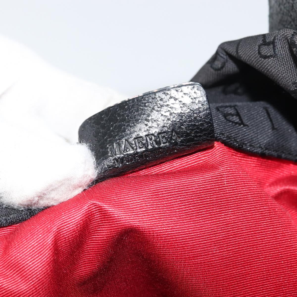 BVLGARI Tote Bag Canvas Black Silver Auth bs32879