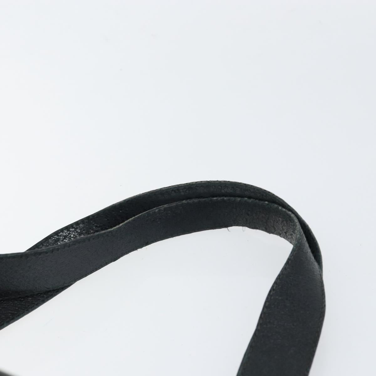 BVLGARI Tote Bag Canvas Black Silver Auth bs32879