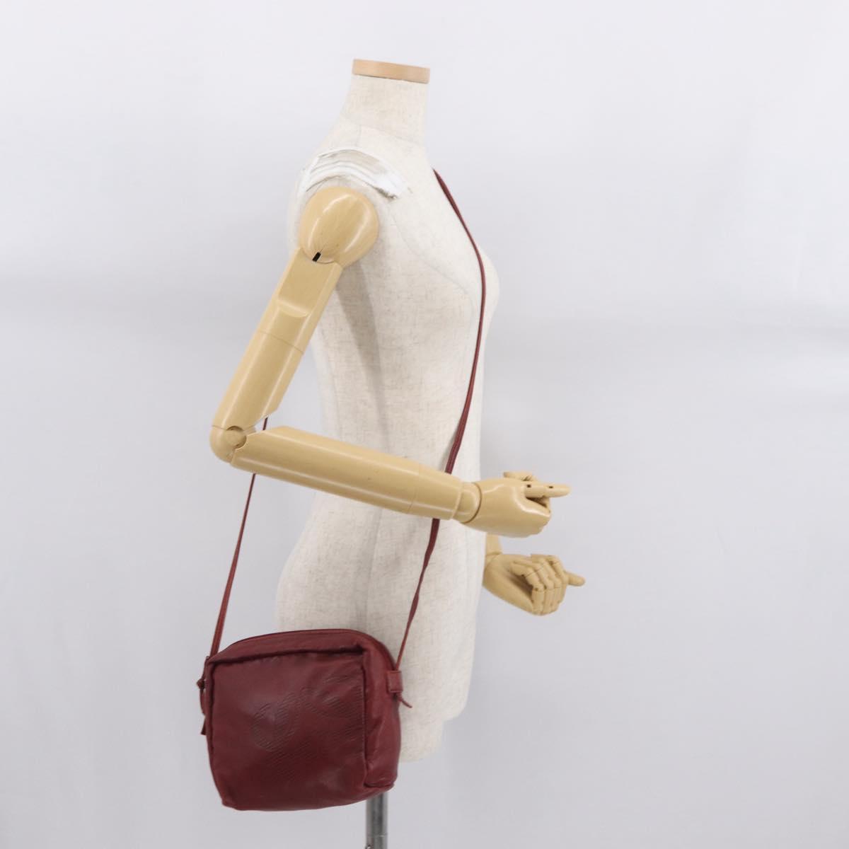 LOEWE Shoulder Bag Leather Red Auth bs32881