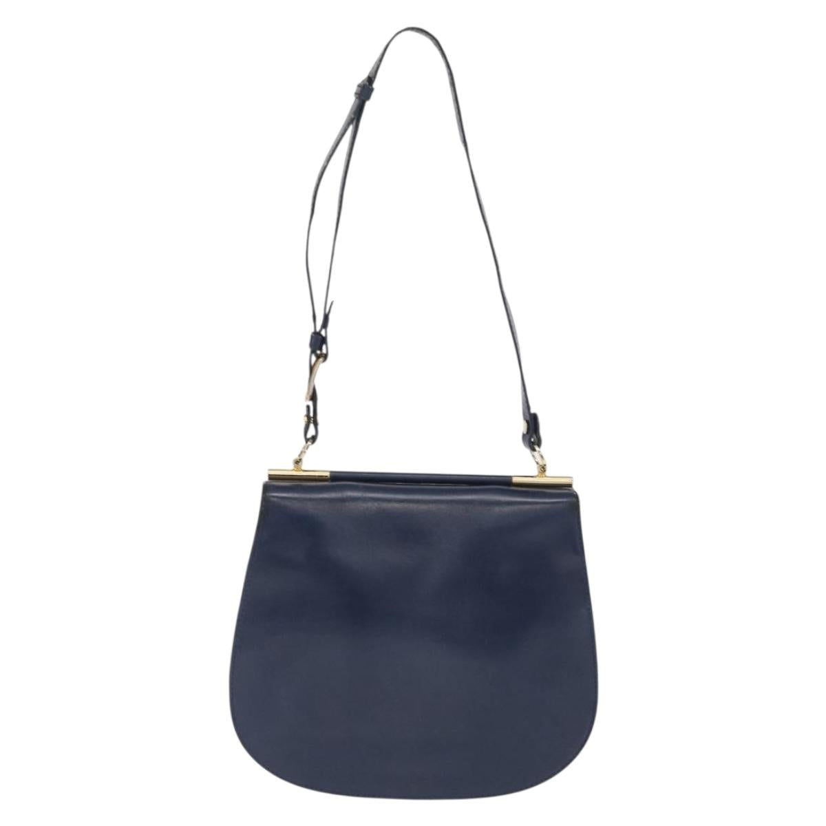 LOEWE Shoulder Bag Leather Blue Auth bs32882