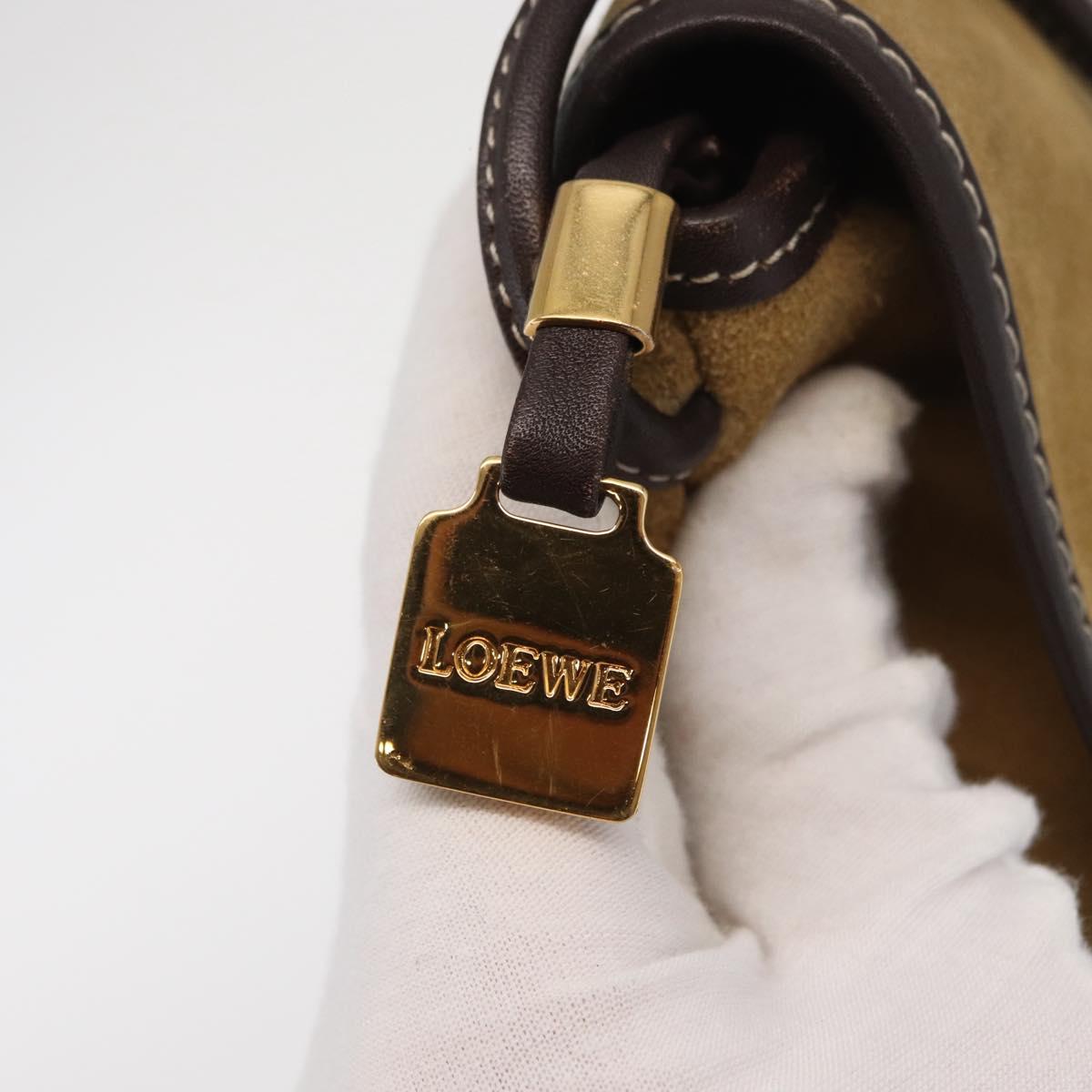LOEWE Shoulder Bag Suede Brown Auth bs32883