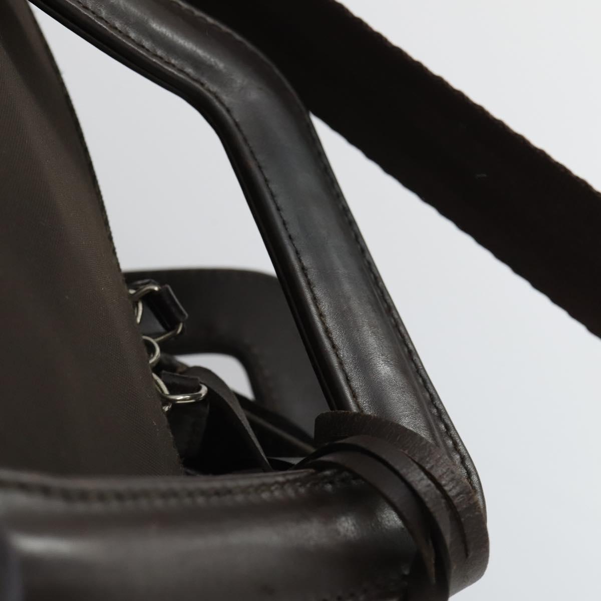 Salvatore Ferragamo Boston Bag Canvas Brown Silver Auth bs32884