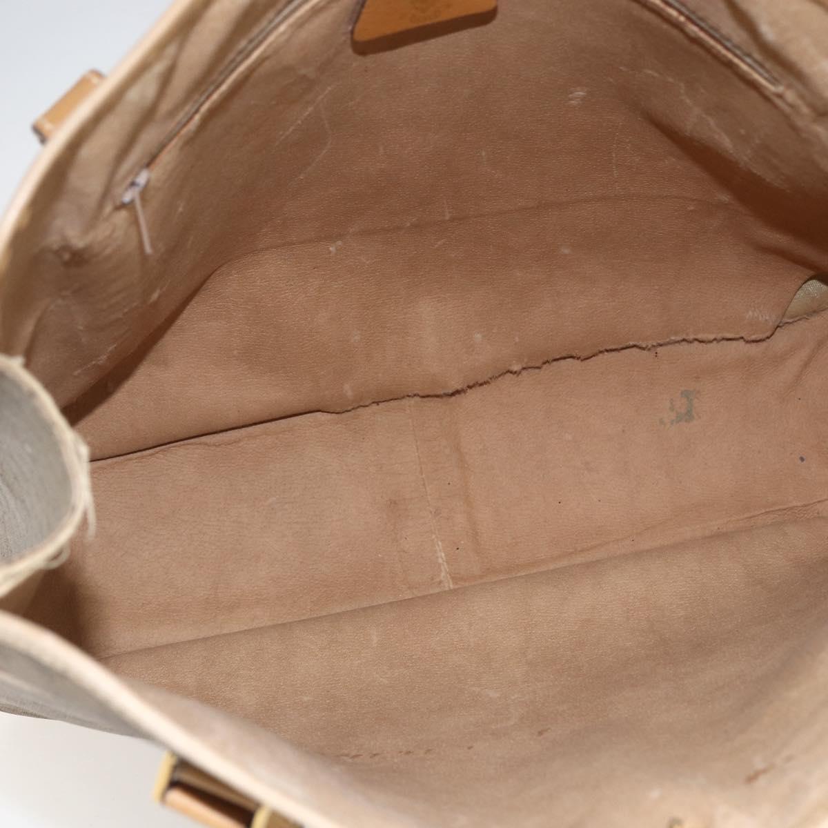 GUCCI Micro GG Supreme Tote Bag PVC Leather Beige Gold 002 14 4428 Auth bs32888