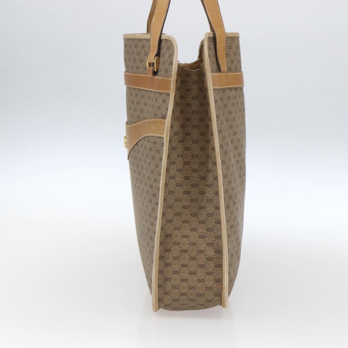 GUCCI Micro GG Supreme Tote Bag PVC Leather Beige Gold 002 14 4428 Auth bs32888