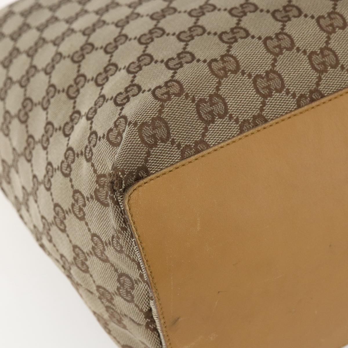GUCCI GG Canvas Tote Bag Beige Gold 002 1097 Auth bs32889