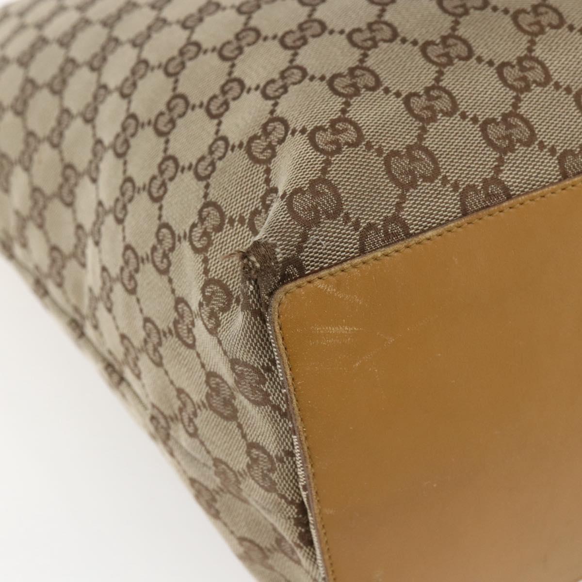 GUCCI GG Canvas Tote Bag Beige Gold 002 1097 Auth bs32889