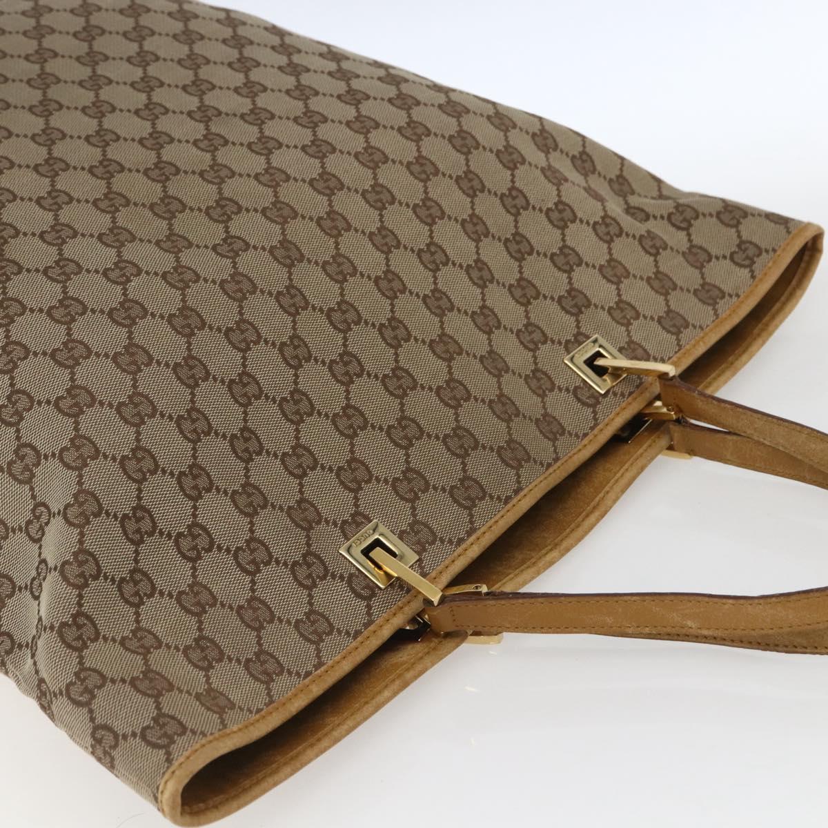 GUCCI GG Canvas Tote Bag Beige Gold 002 1097 Auth bs32889
