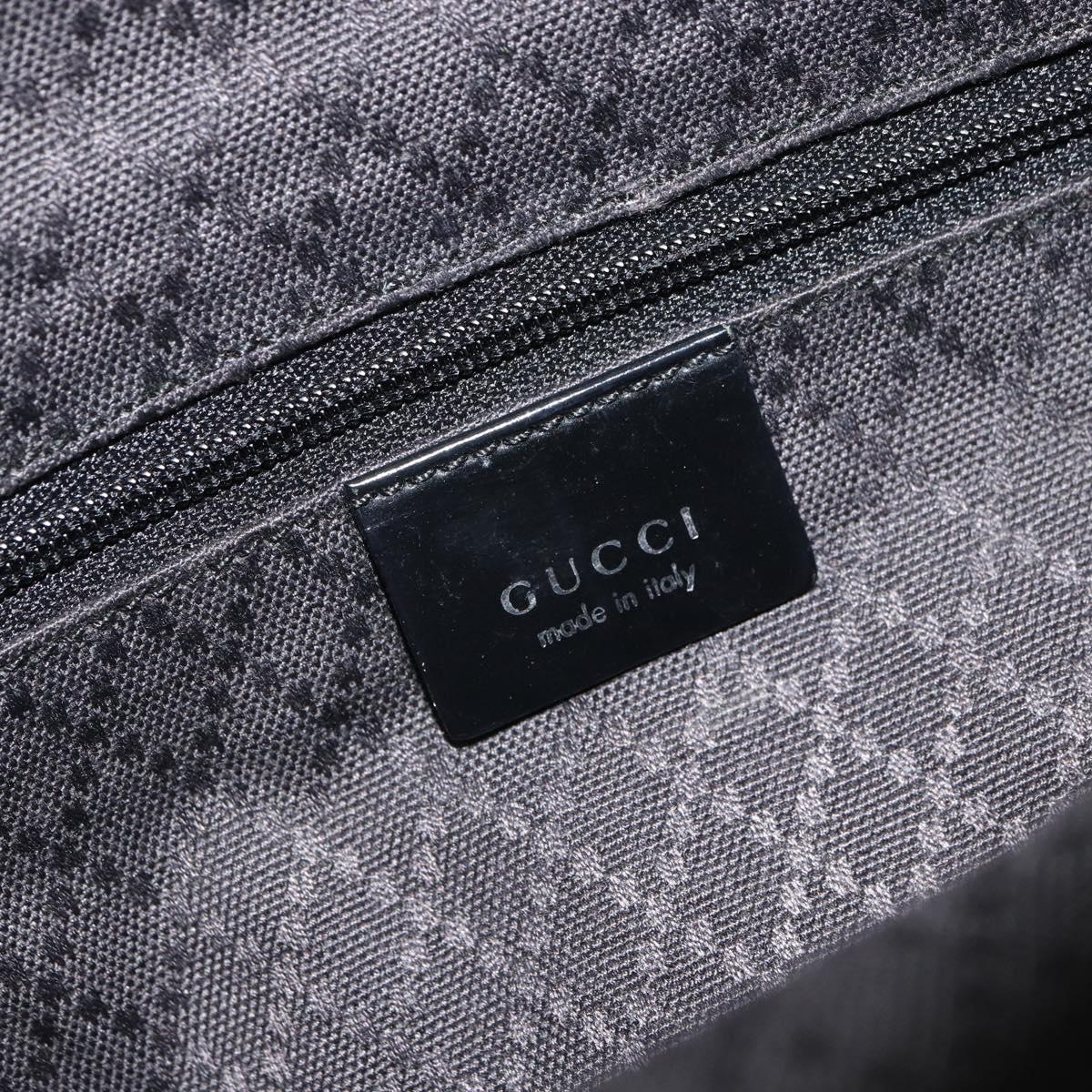 GUCCI Bamboo Hand Bag Canvas Black Silver 002 2122 0508 Auth bs32890