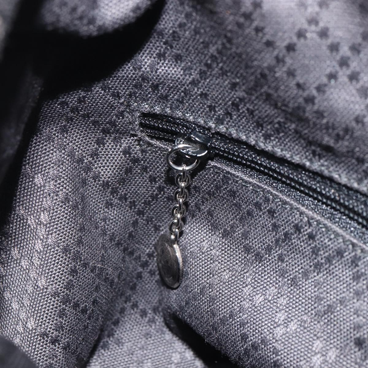 GUCCI Bamboo Hand Bag Canvas Black Silver 002 2122 0508 Auth bs32890