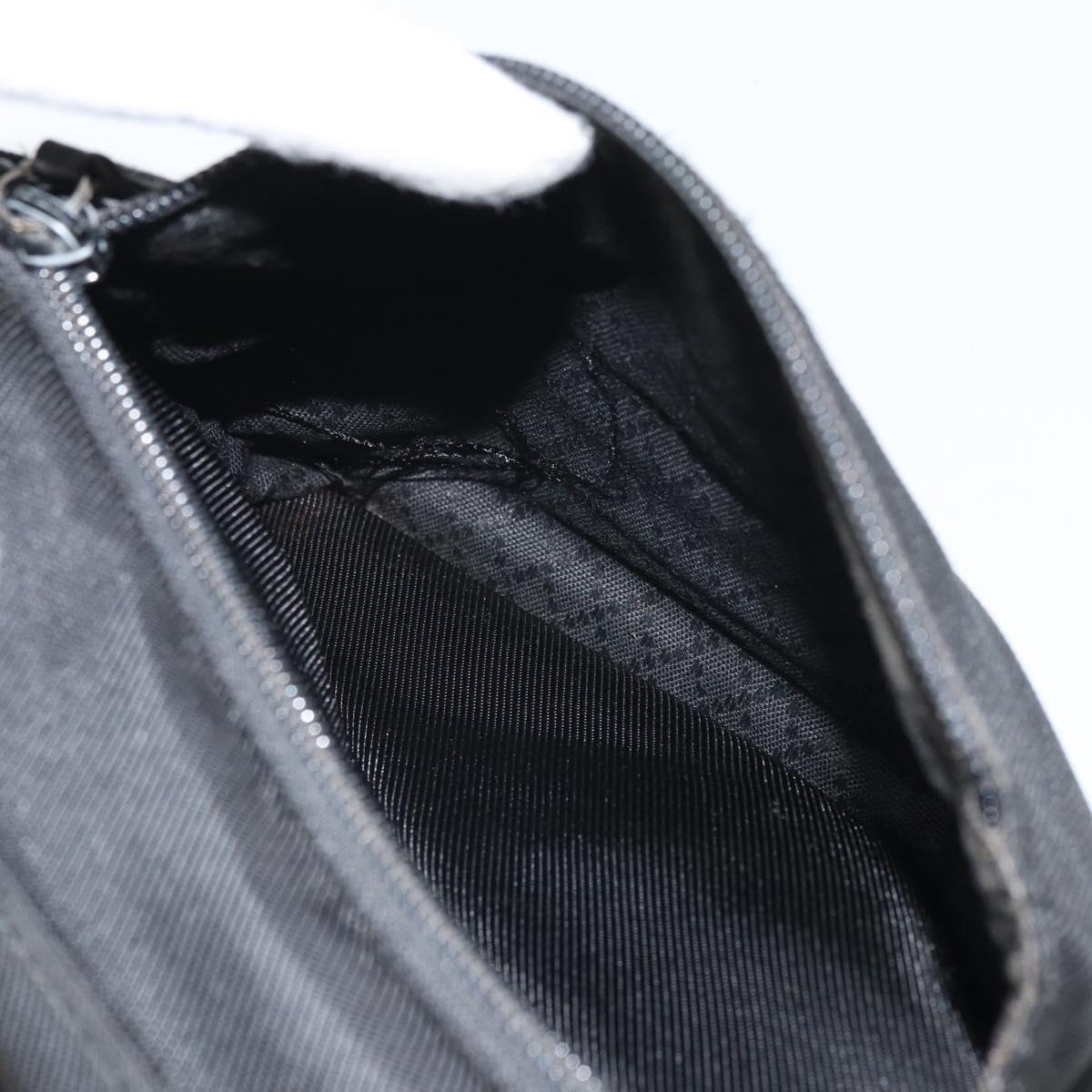 GUCCI Bamboo Hand Bag Canvas Black Silver 002 2122 0508 Auth bs32890