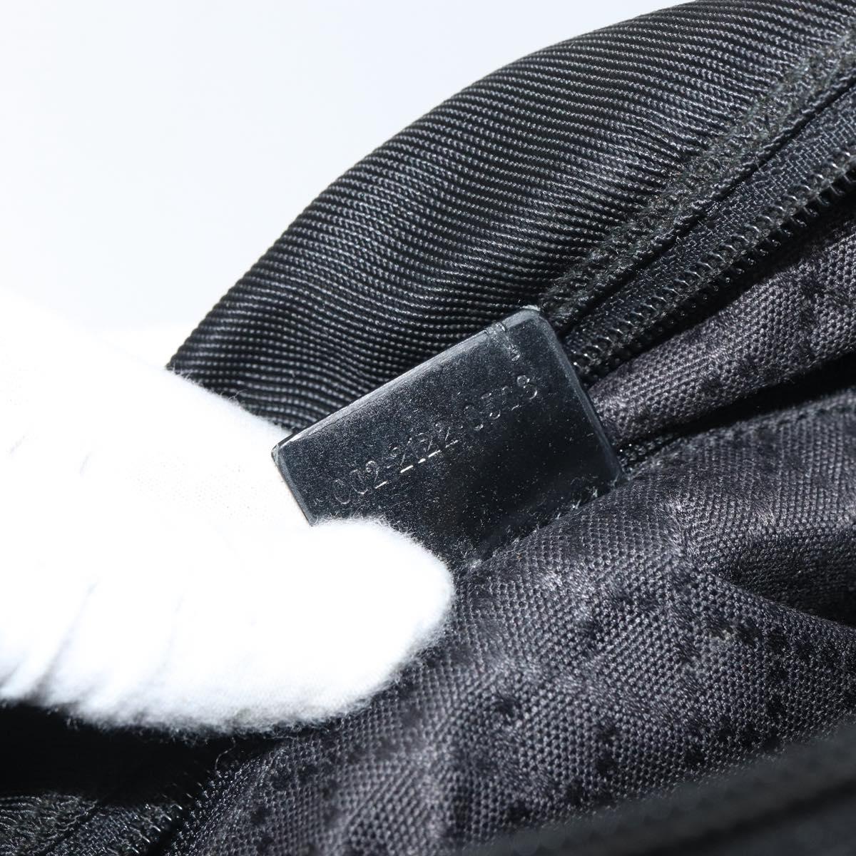 GUCCI Bamboo Hand Bag Canvas Black Silver 002 2122 0508 Auth bs32890