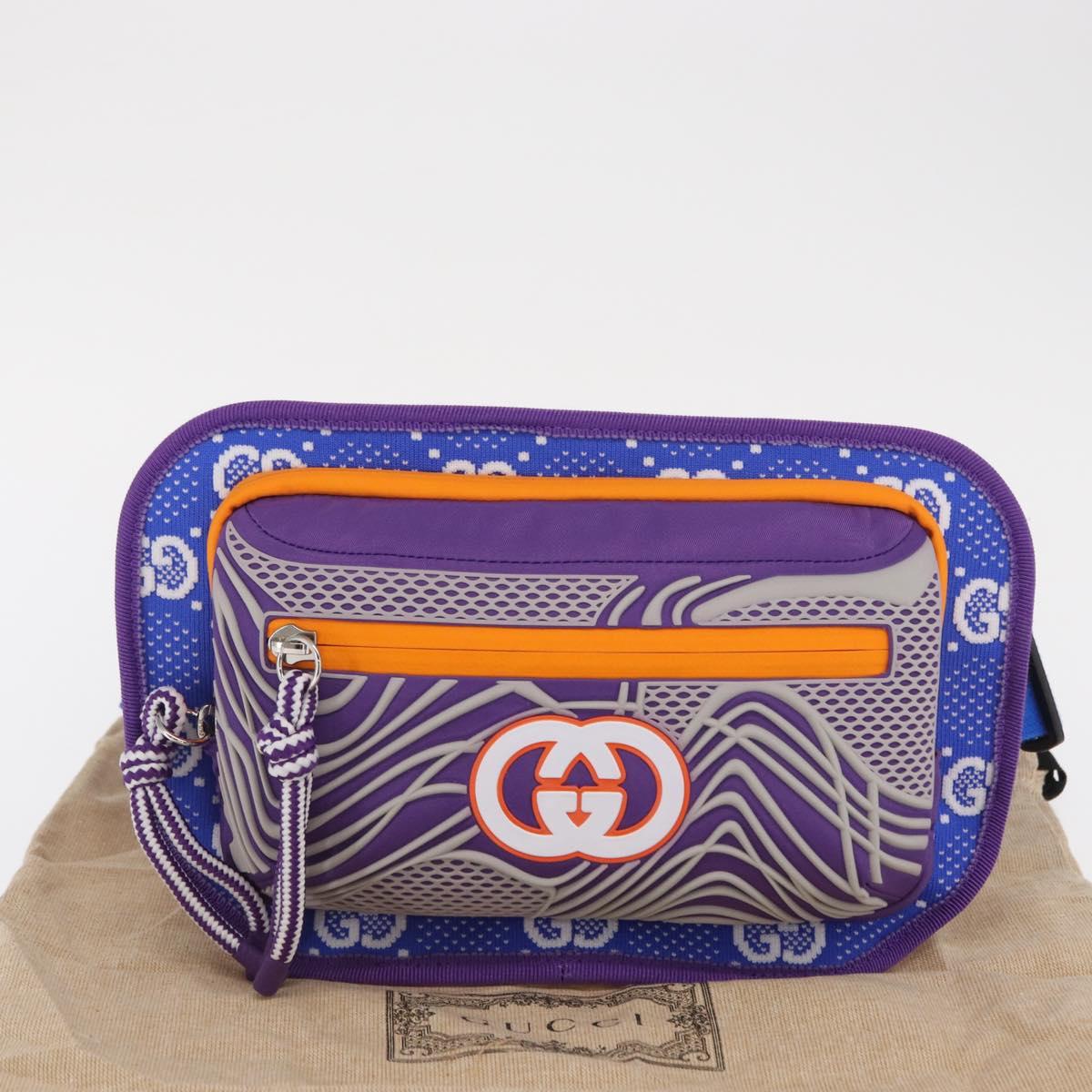 GUCCI Waist bag Nylon Purple Silver 752102 Auth bs32891V