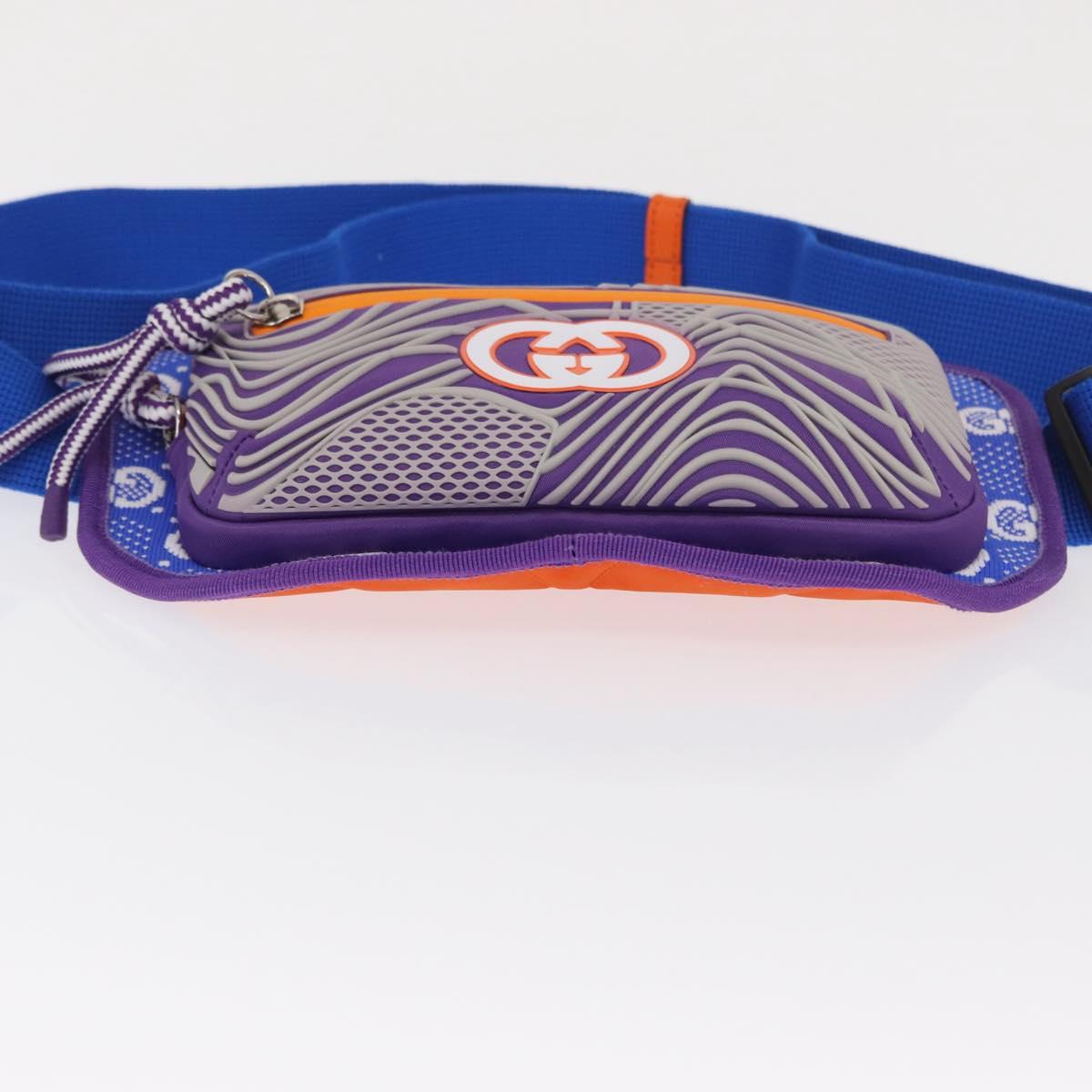 GUCCI Waist bag Nylon Purple Silver 752102 Auth bs32891V