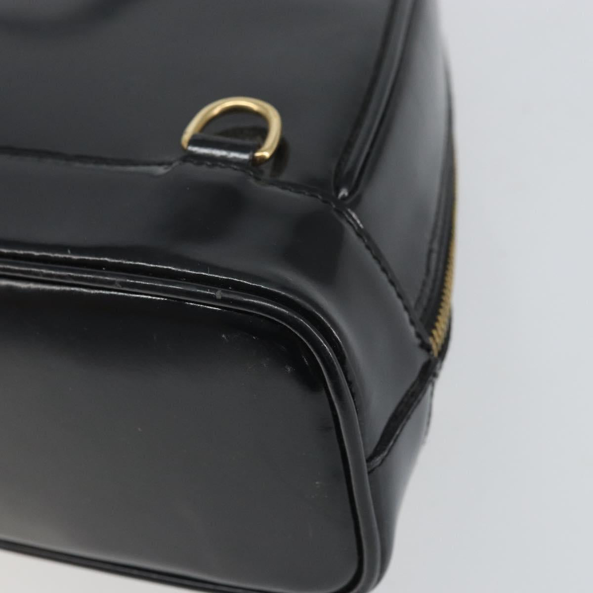 GUCCI Bamboo Body Bag Patent leather Black Gold 003 3444 0027 Auth bs32895
