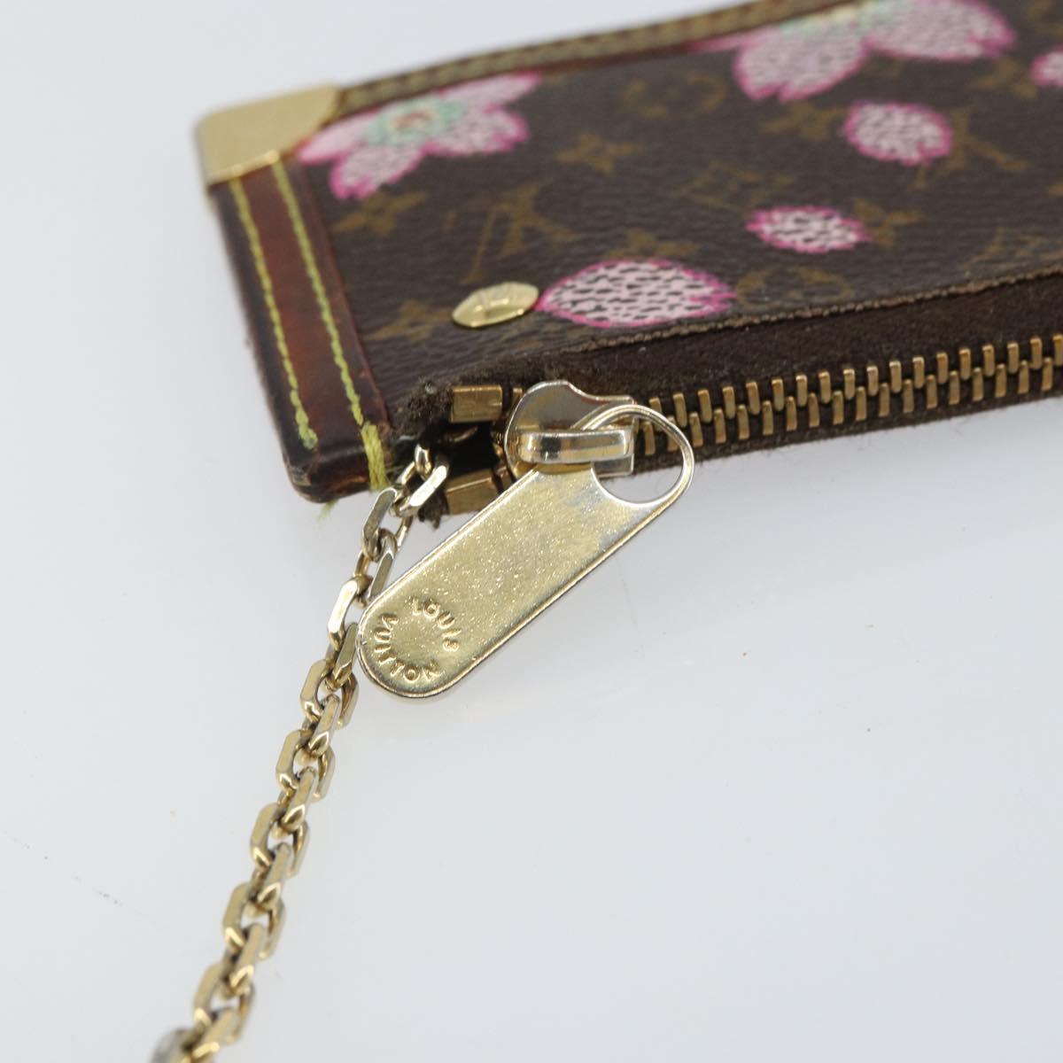 LOUIS VUITTON Monogram Cherry Blossom Pochette Cles Purse M92015 LV Auth bs32899