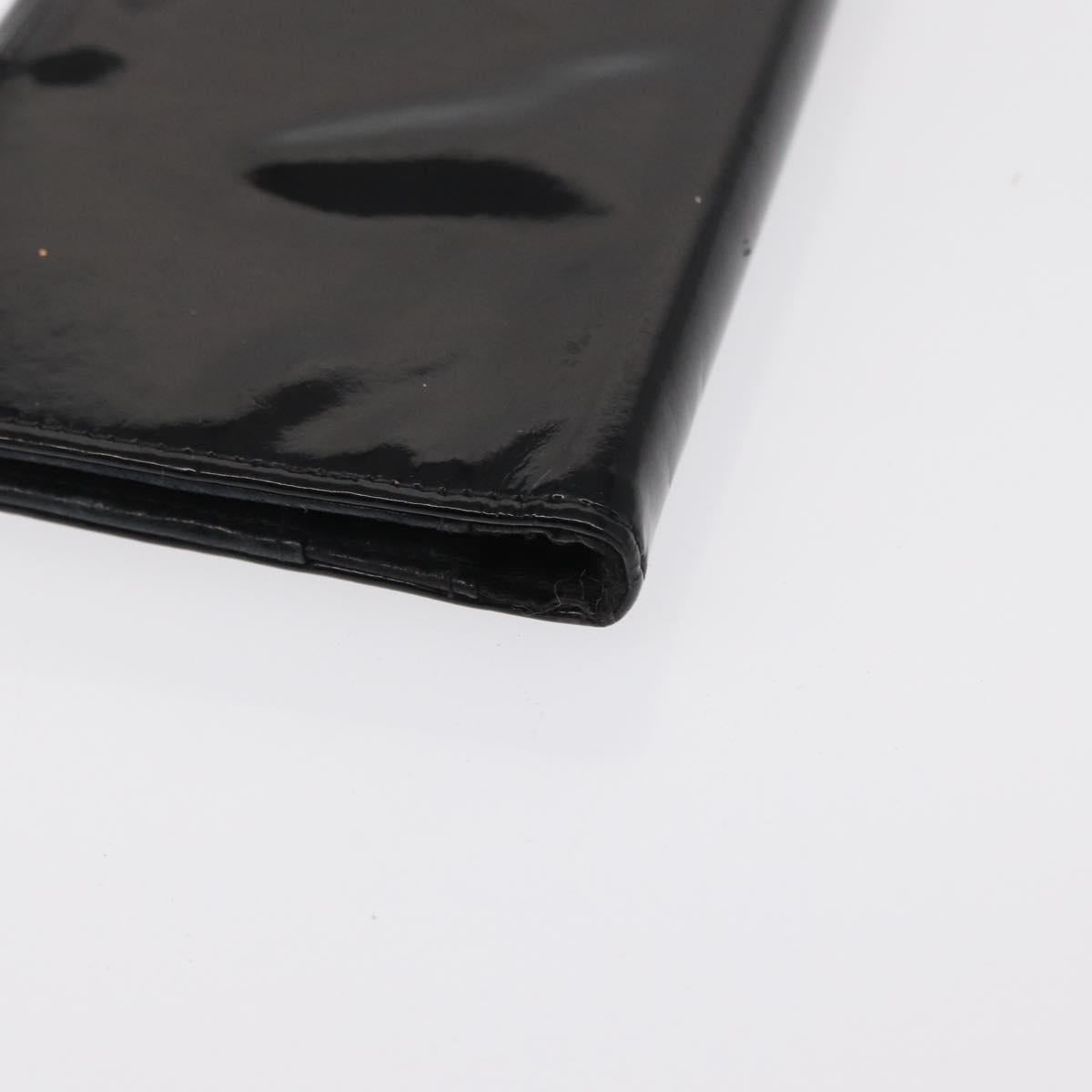 CHANEL Agenda Day Planner Cover Patent leather Gold Black CC Auth bs32900