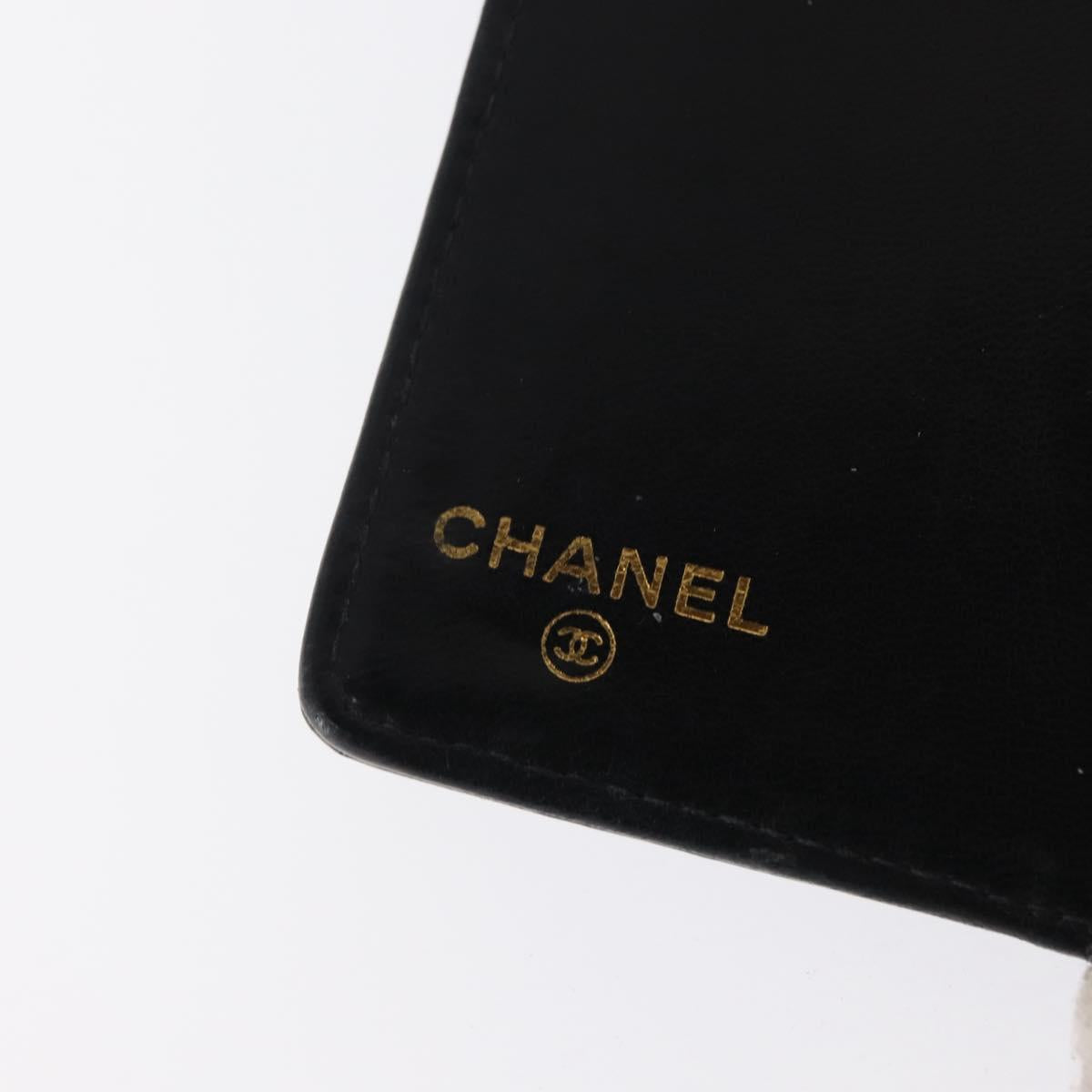 CHANEL Agenda Day Planner Cover Patent leather Gold Black CC Auth bs32900