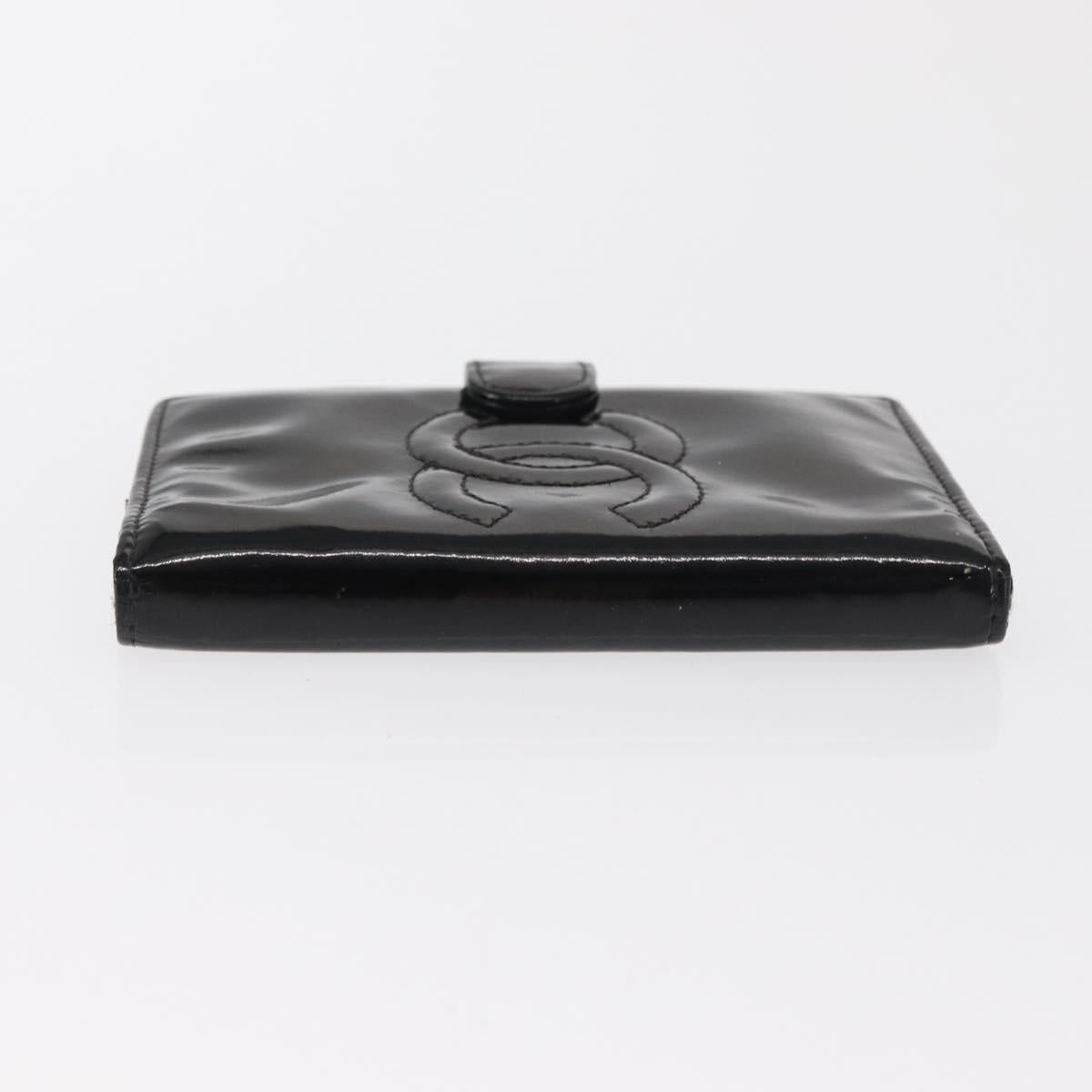 CHANEL Agenda Day Planner Cover Patent leather Gold Black CC Auth bs32900