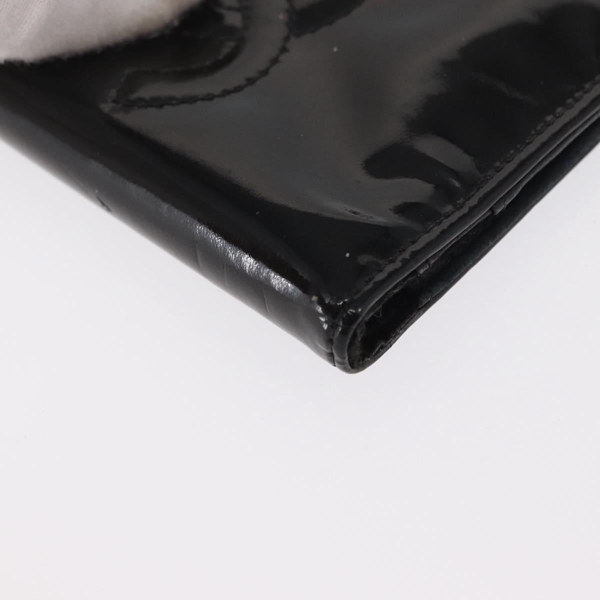 CHANEL Agenda Day Planner Cover Patent leather Gold Black CC Auth bs32900