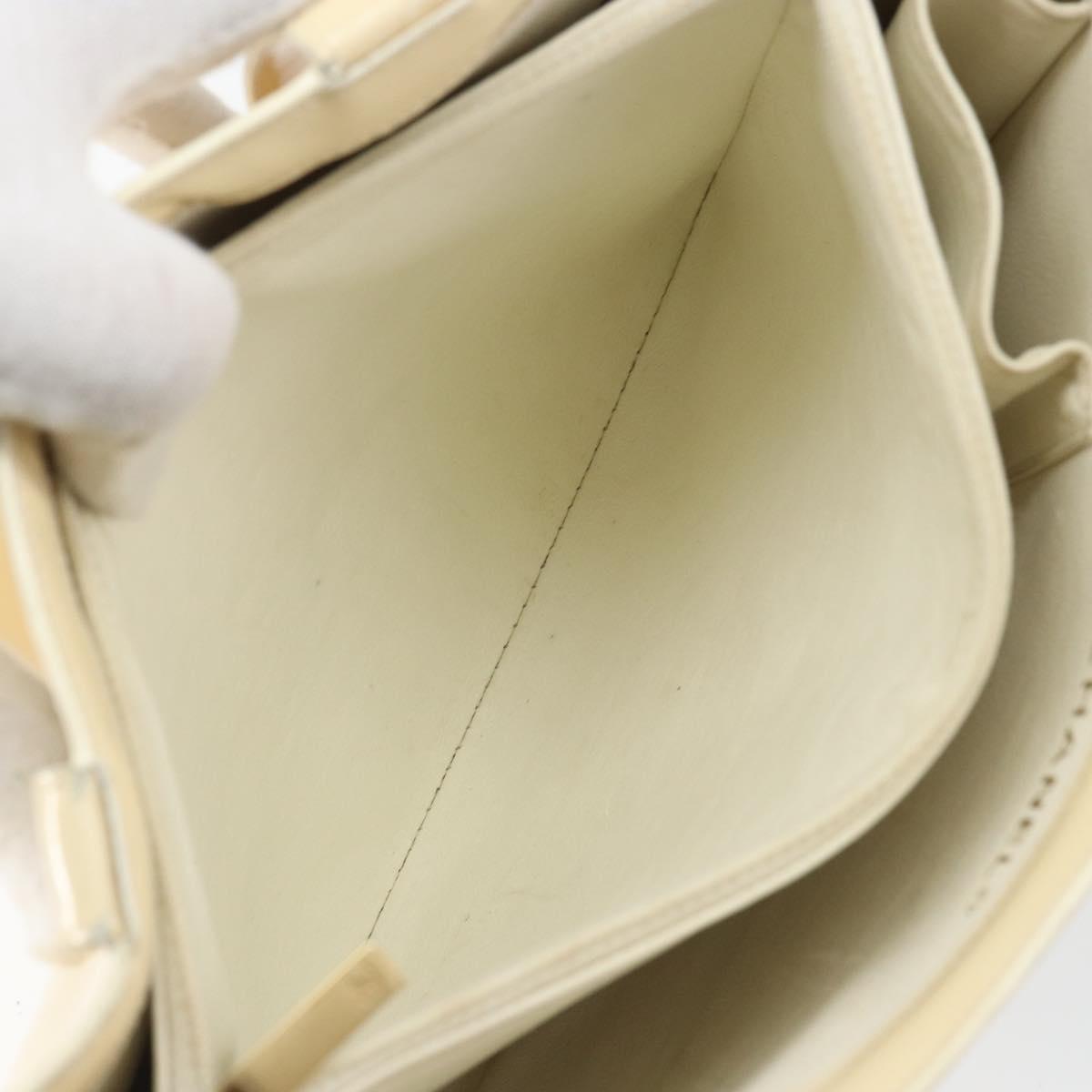 CHANEL Tote Bag Patent leather Beige Gold CC Auth bs32903