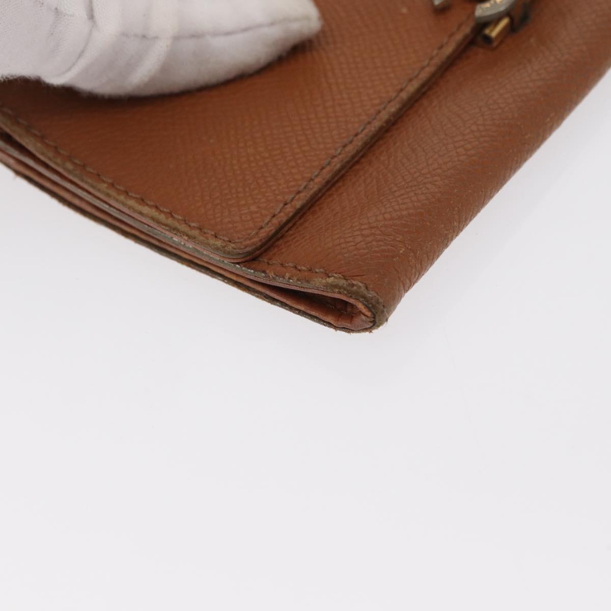 CHANEL Wallet Caviar Skin Brown Gold CC Auth bs32906