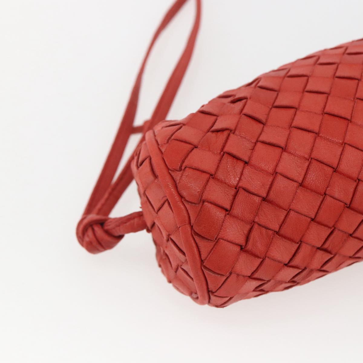 BOTTEGA VENETA INTRECCIATO Pouch Leather Red Auth bs32909