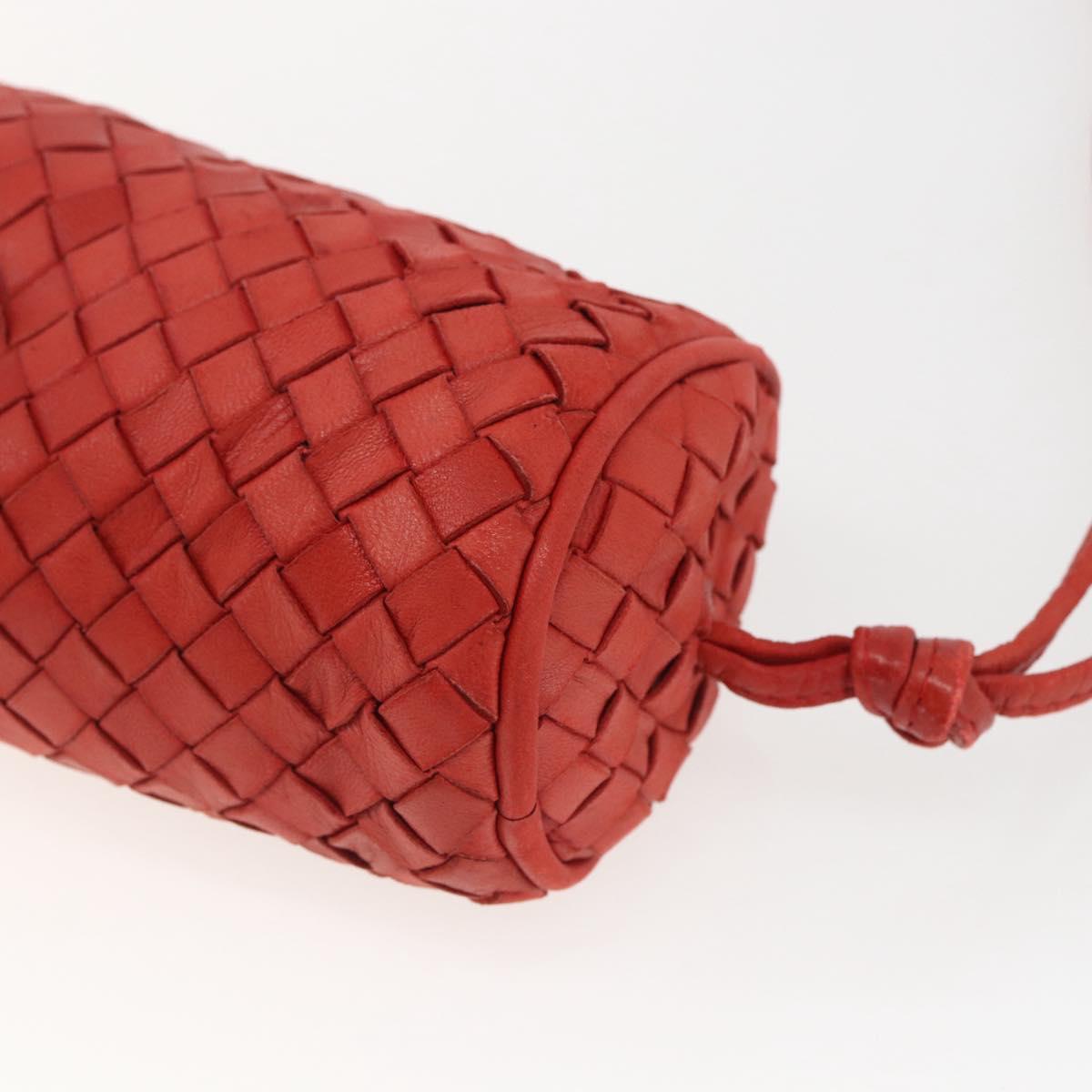 BOTTEGA VENETA INTRECCIATO Pouch Leather Red Auth bs32909