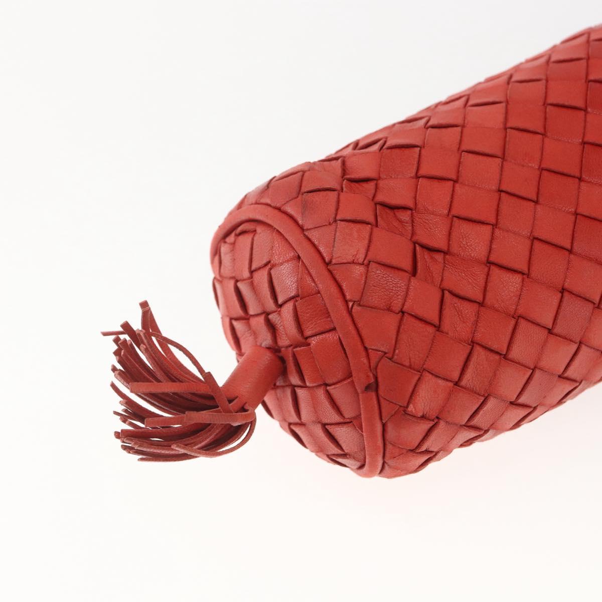BOTTEGA VENETA INTRECCIATO Pouch Leather Red Auth bs32909