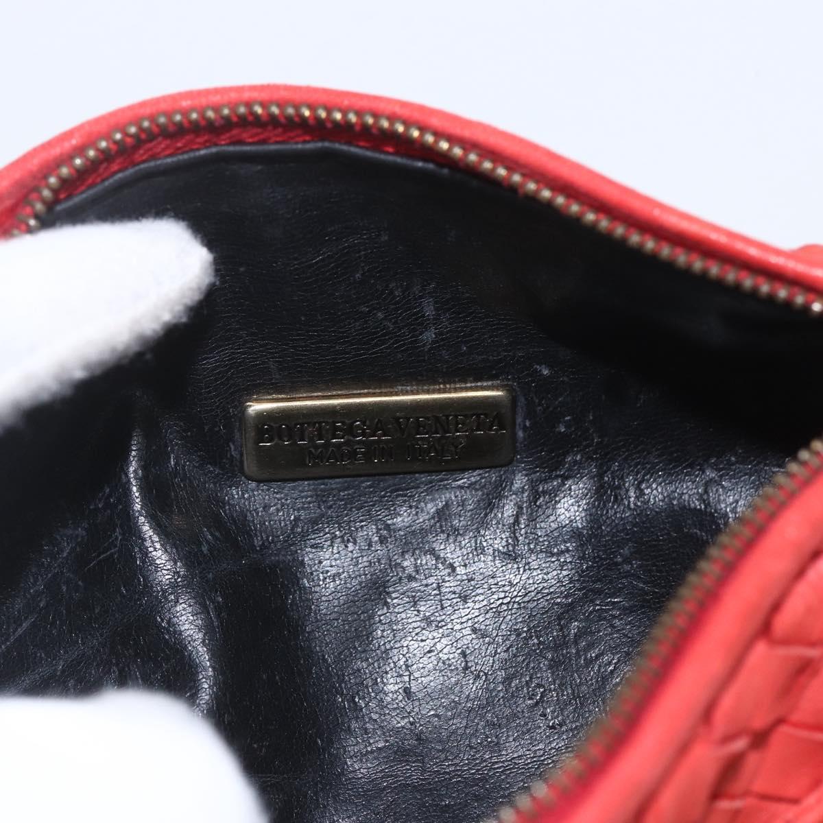 BOTTEGA VENETA INTRECCIATO Pouch Leather Red Auth bs32909