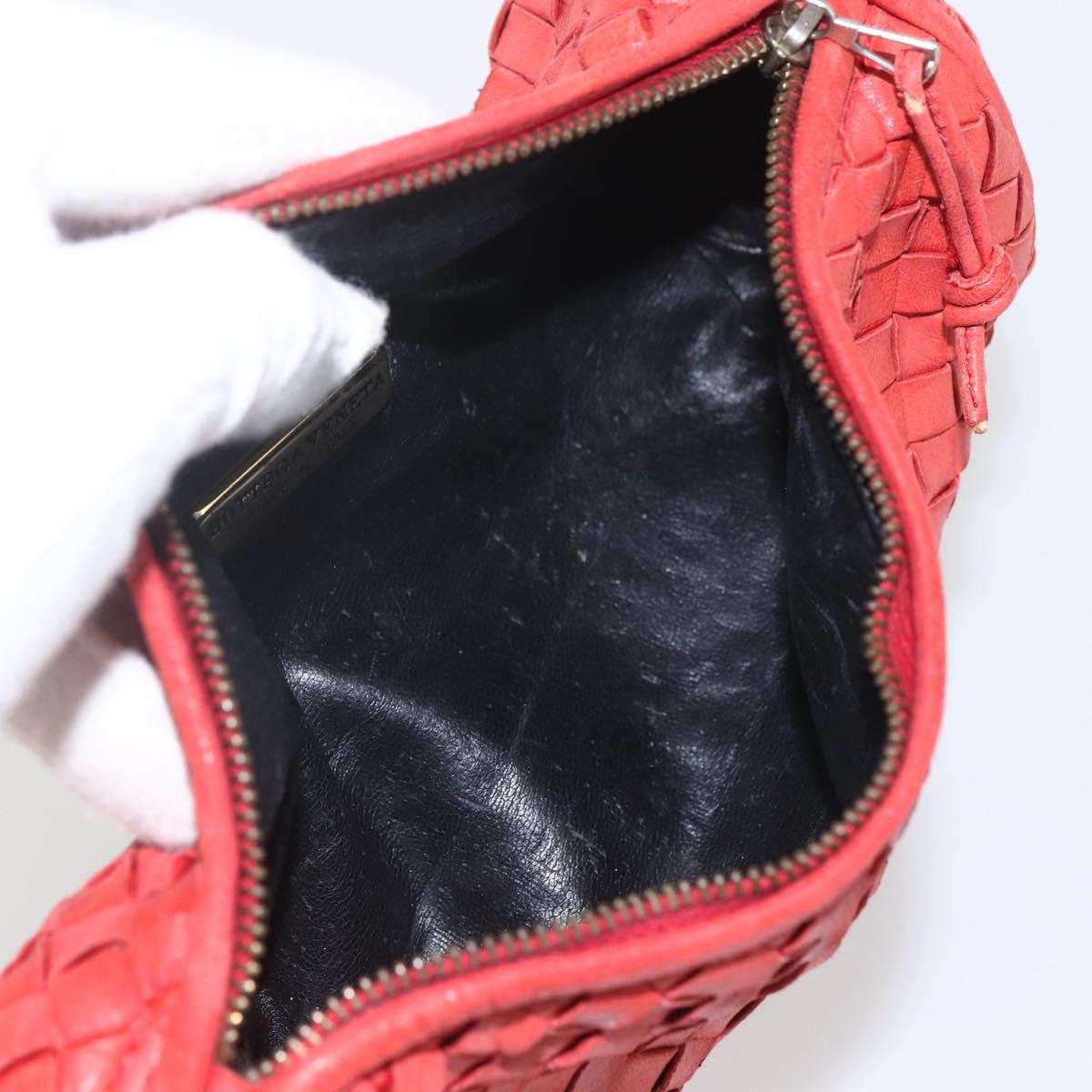 BOTTEGA VENETA INTRECCIATO Pouch Leather Red Auth bs32909