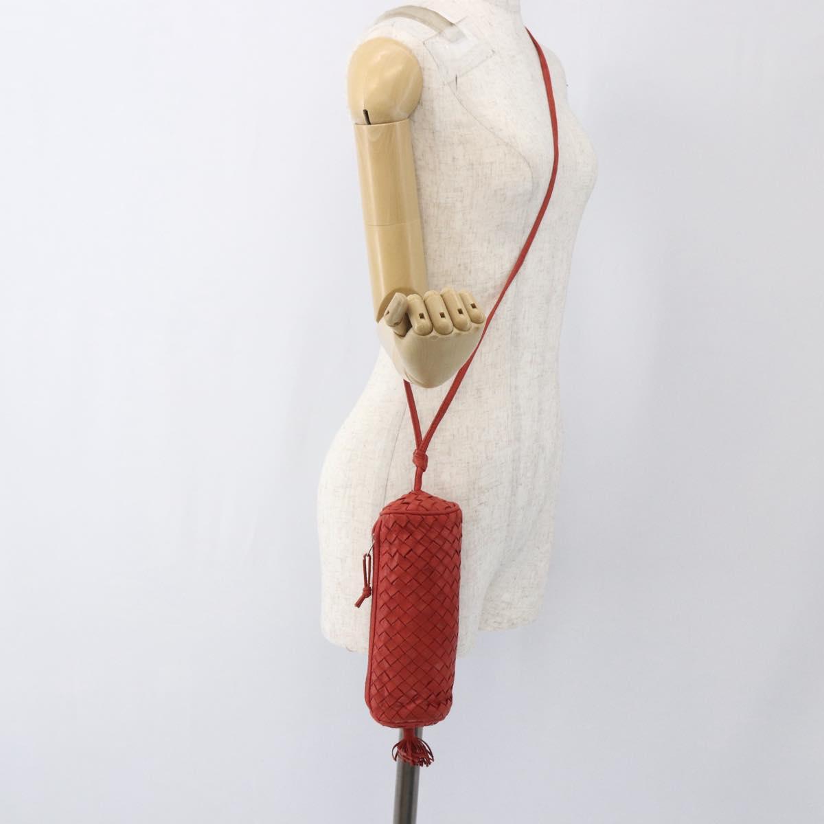 BOTTEGA VENETA INTRECCIATO Pouch Leather Red Auth bs32909