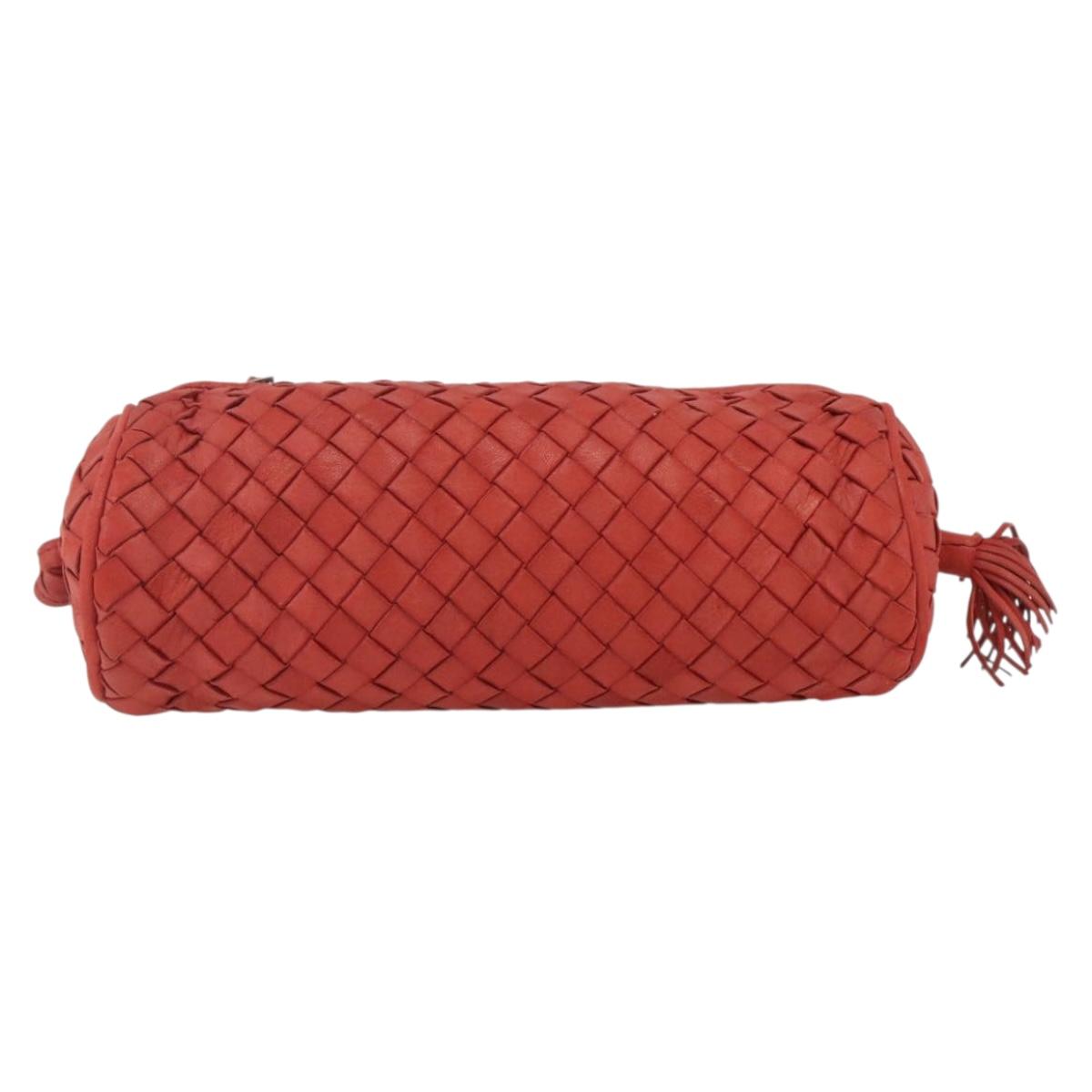 BOTTEGA VENETA INTRECCIATO Pouch Leather Red Auth bs32909