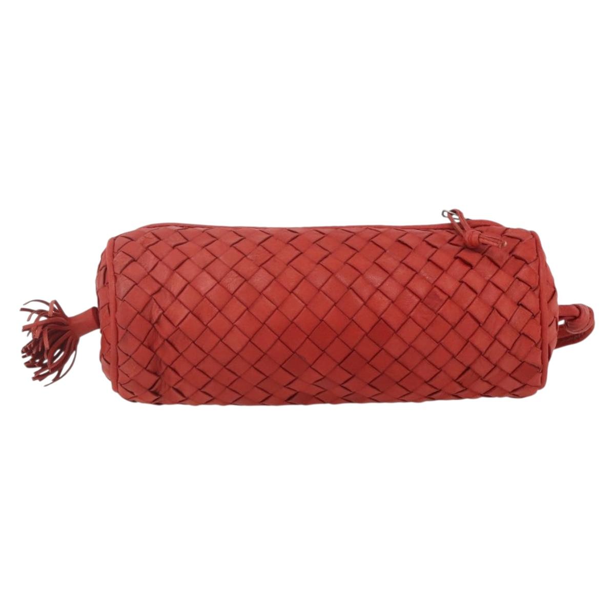 BOTTEGA VENETA INTRECCIATO Pouch Leather Red Auth bs32909