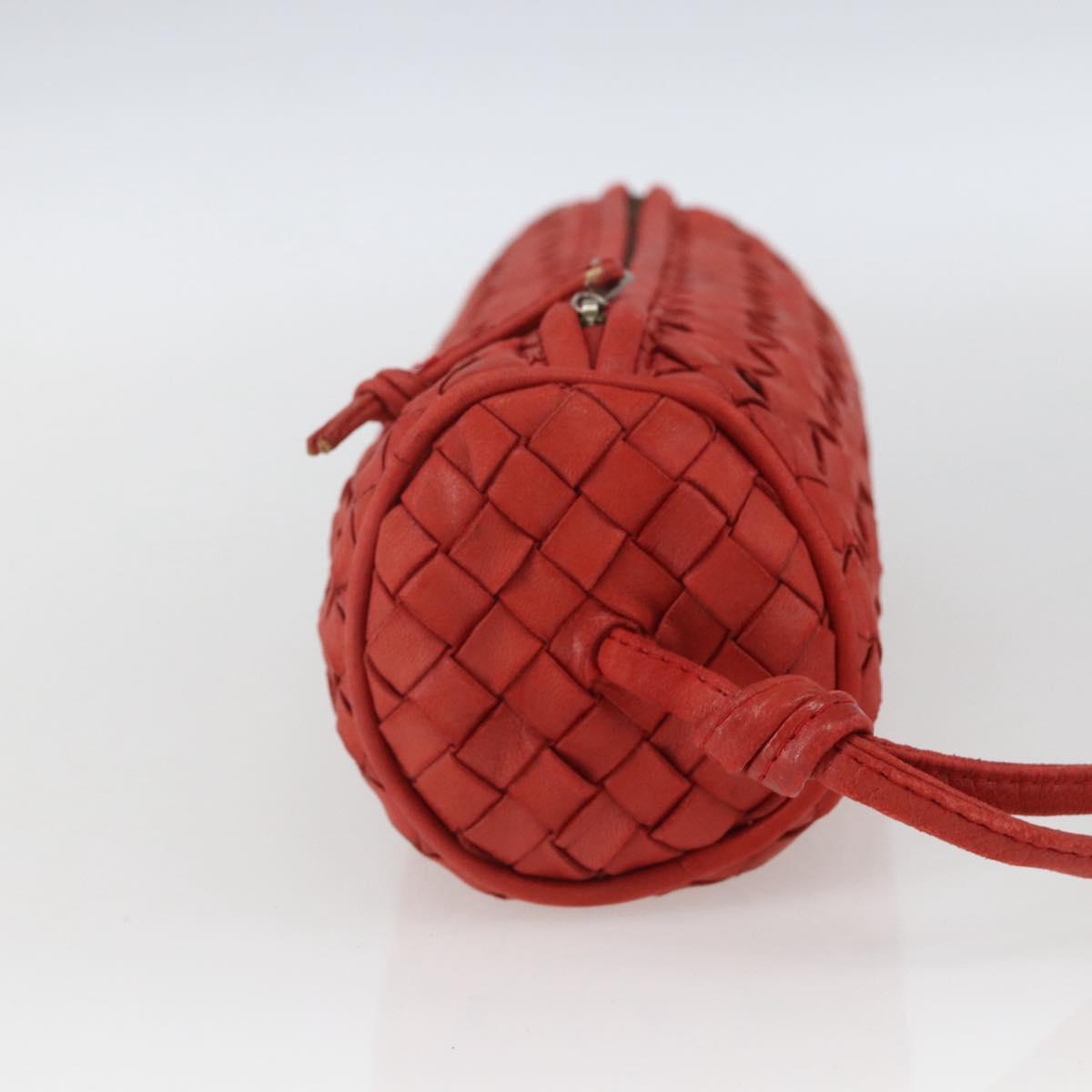 BOTTEGA VENETA INTRECCIATO Pouch Leather Red Auth bs32909