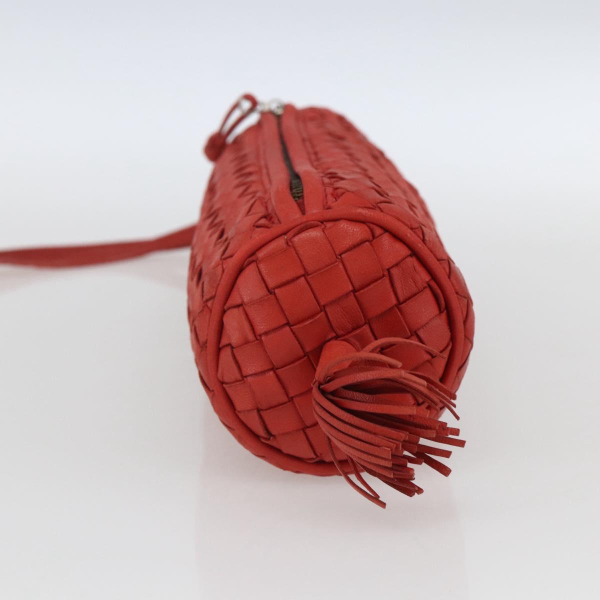 BOTTEGA VENETA INTRECCIATO Pouch Leather Red Auth bs32909