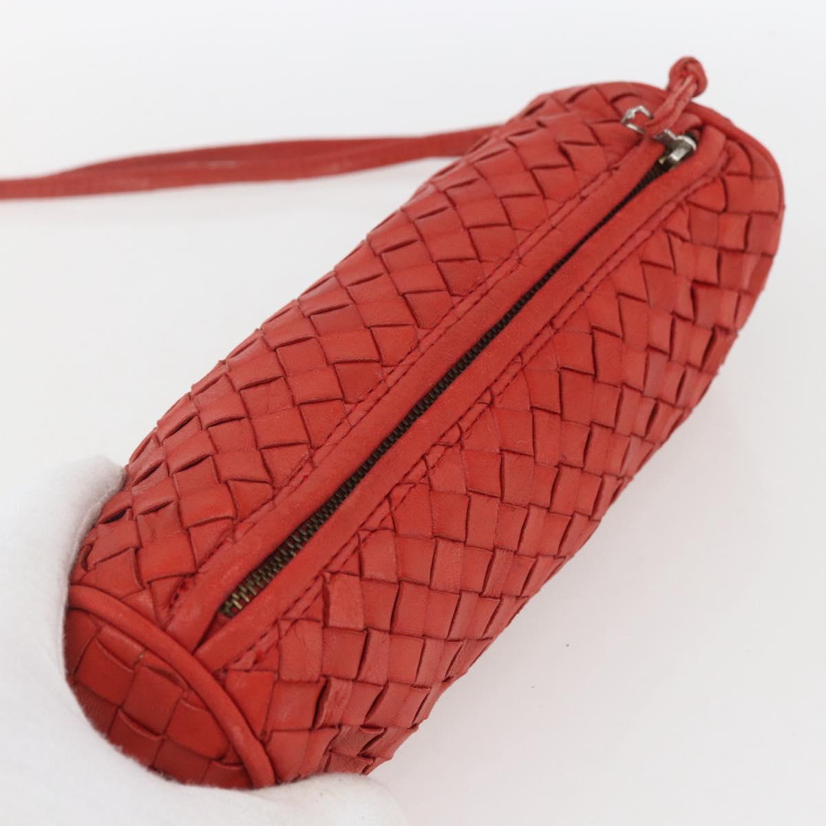 BOTTEGA VENETA INTRECCIATO Pouch Leather Red Auth bs32909