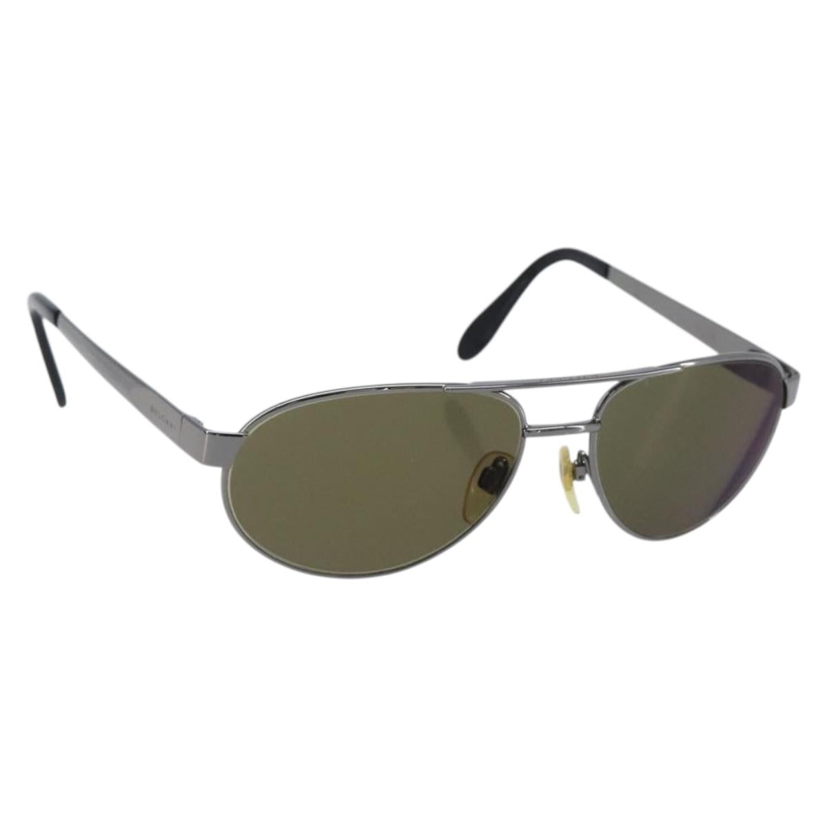 BVLGARI Sunglasses Metal Brown Auth bs32914