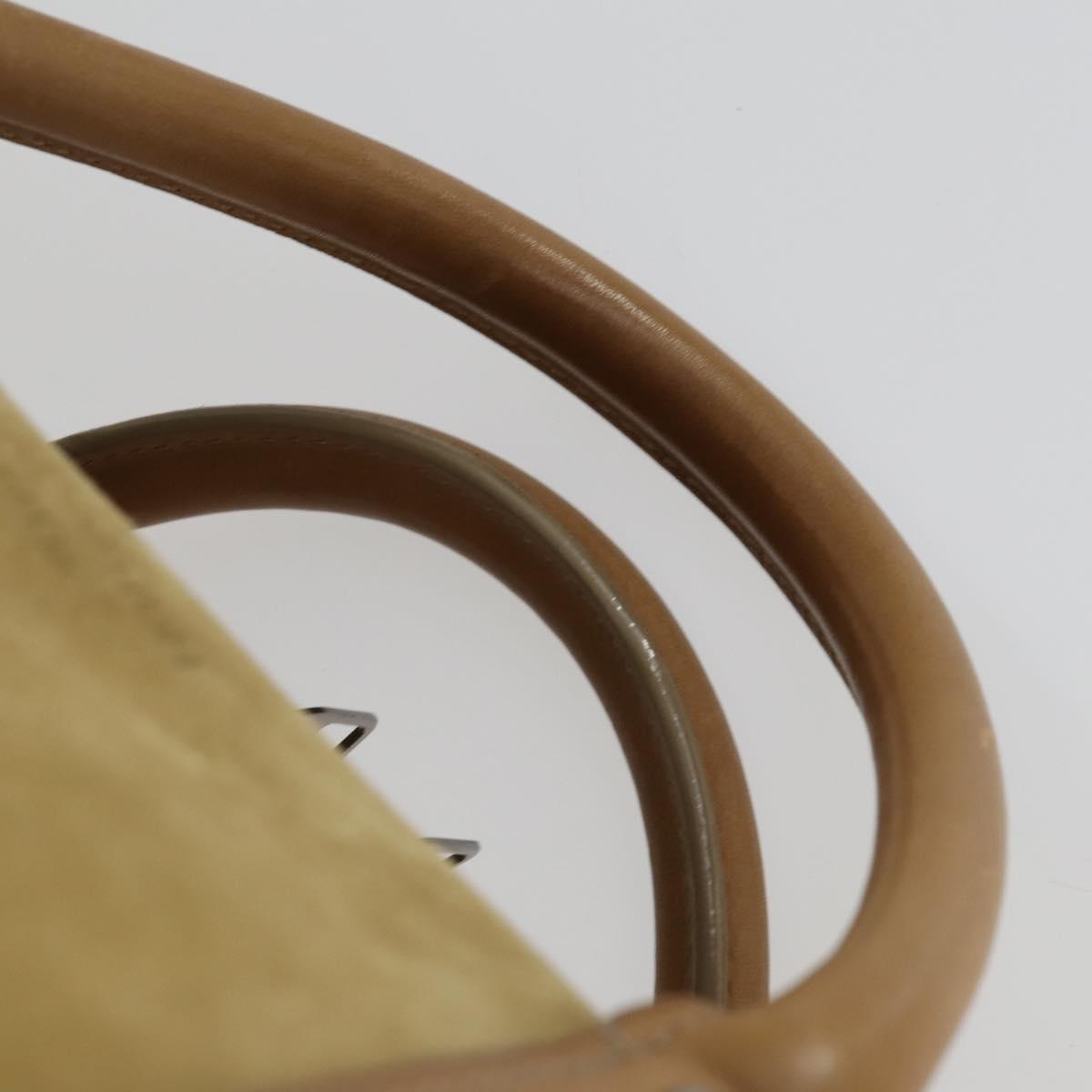 LOUIS VUITTON Boston Bag Suede Beige LV Auth bs32919