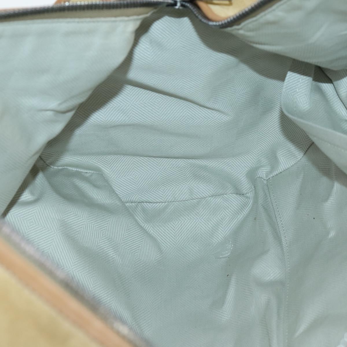 LOUIS VUITTON Boston Bag Suede Beige LV Auth bs32919