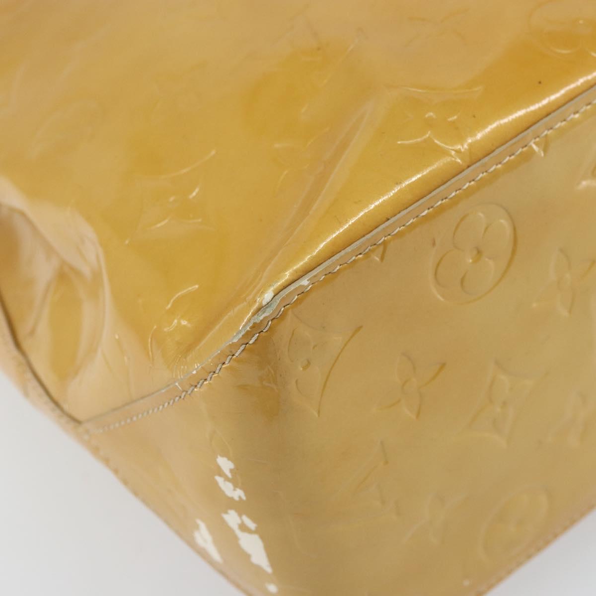 LOUIS VUITTON Monogram Vernis Reade MM Hand Bag Beige M91141 LV Auth bs32935