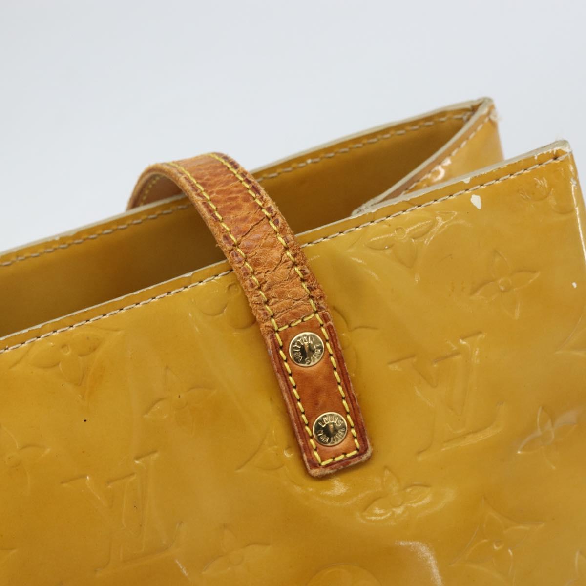 LOUIS VUITTON Monogram Vernis Reade MM Hand Bag Beige M91141 LV Auth bs32935