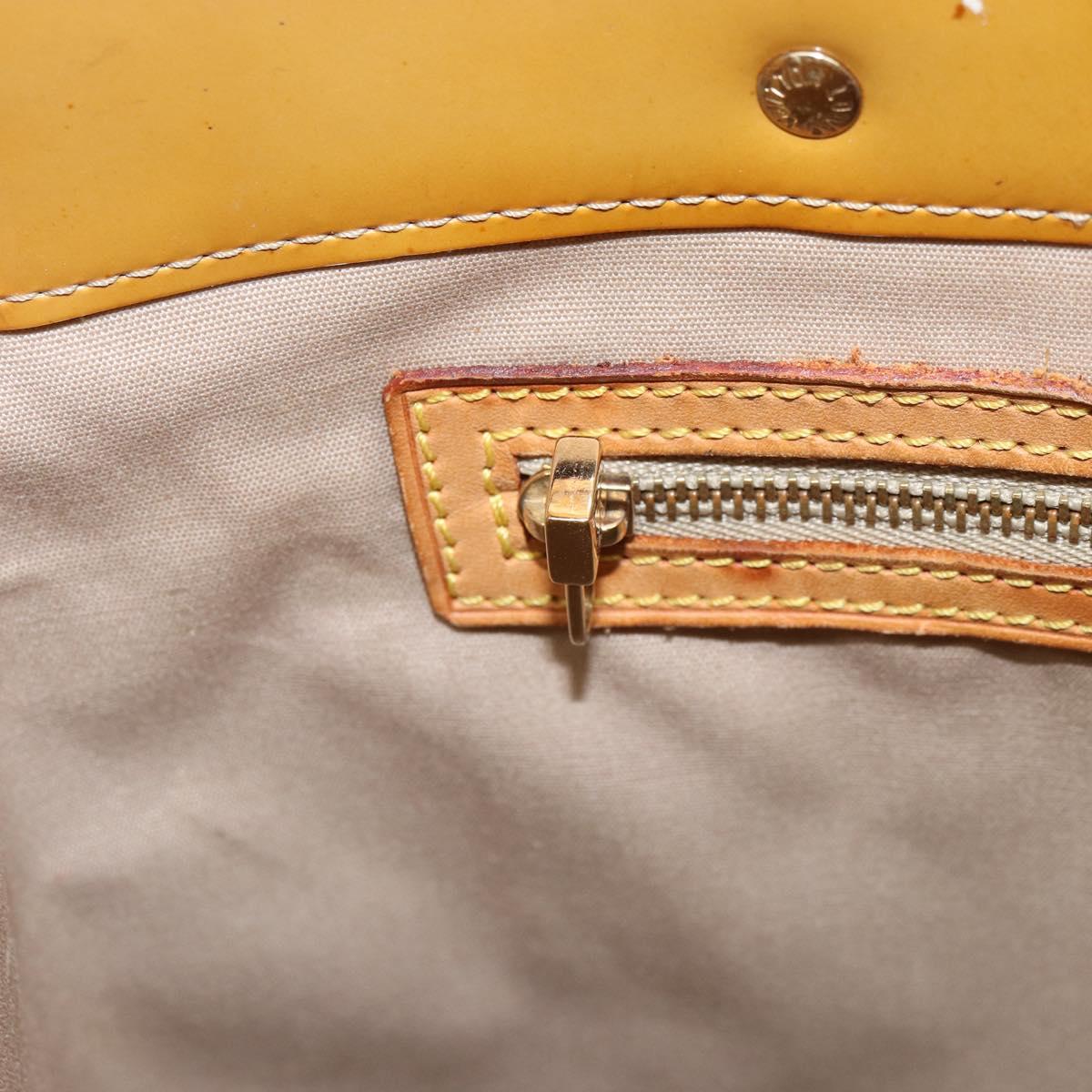 LOUIS VUITTON Monogram Vernis Reade MM Hand Bag Beige M91141 LV Auth bs32935