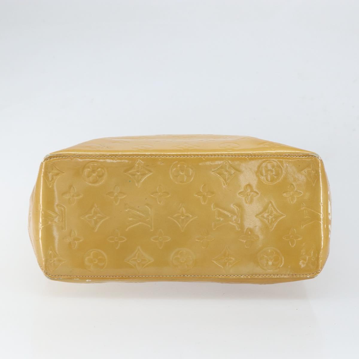 LOUIS VUITTON Monogram Vernis Reade MM Hand Bag Beige M91141 LV Auth bs32935