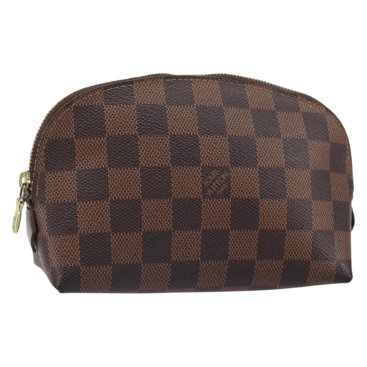 LOUIS VUITTON Damier Ebene Pochette Cosmetic PM Pouch N47516 LV Auth bs32938